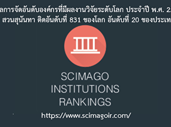ผลการจัดอันดับองค์กรที่มีผลงานวิจัยระดับโลก
ประจำปี พ.ศ. 2562
