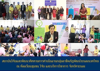 อธิการบดีมหาวิทยาลัยราชภัฏสวนสุนันทา
เยี่ยมชมกิจกรรมการดำเนินงานของกลุ่มอาชีพฯ