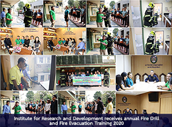 Institute for Research and Development
receives annual Fire Drill  and Fire
Evacuation Training 2020