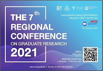The 7th Regional Conference on Graduate
Research 2020 Theme “Sustainable
Business Growth, Challenges, Measures
and Solutions in Global Scenario Part
II”