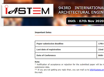 943rd International Conference on Civil
and Architectural Engineering (ICCAE)