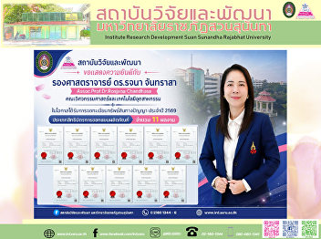 Institute for Research and Development
Congratulates Assoc. Prof. Dr. Rosjana
Chandhasa on the Registration of Product
Design Patents
